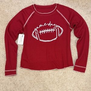 Red Long Sleeve 'Gameday' Top